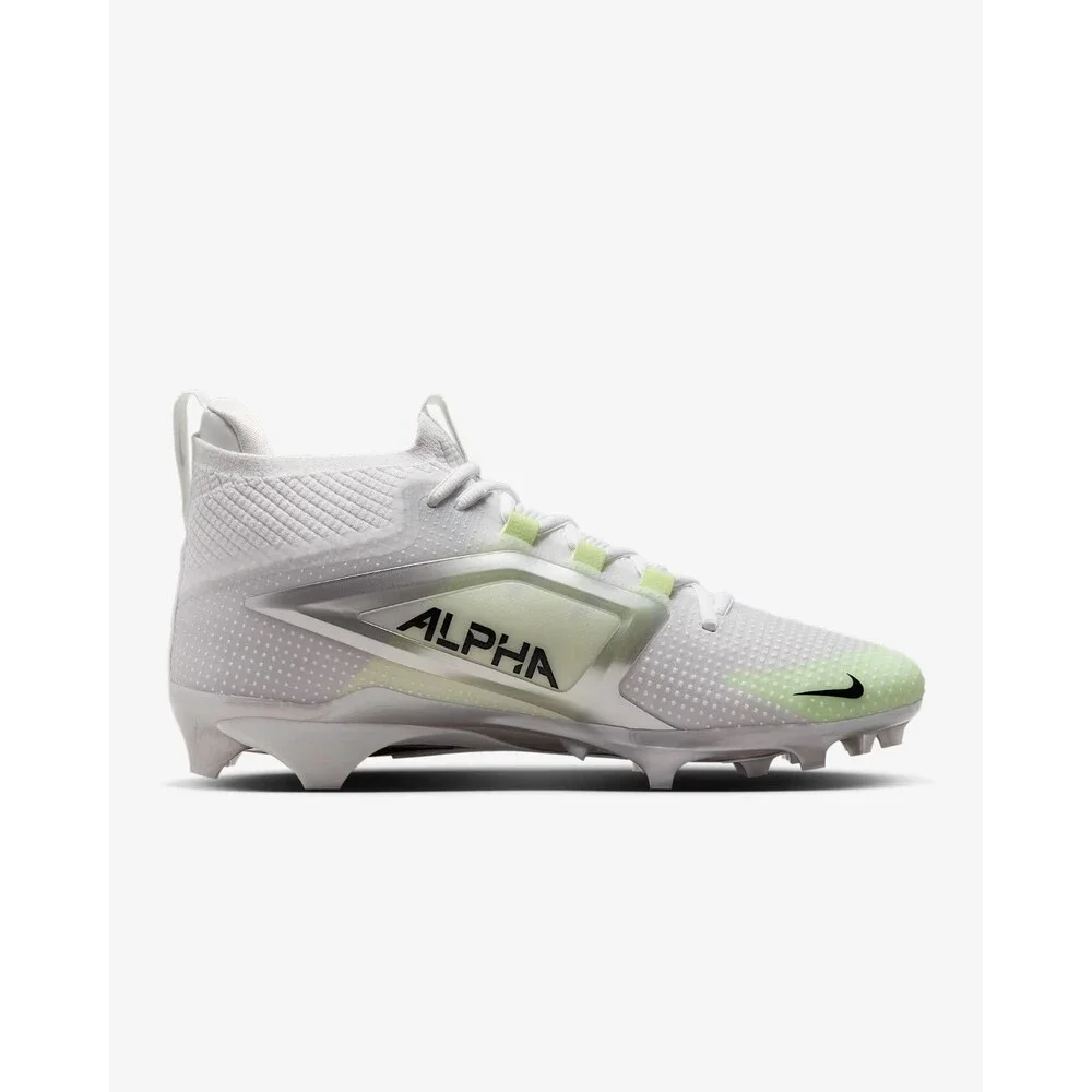 Nike Alpha Menace 4 Elite White Metallic Football Cleats FD7036-100 Mens Size 10